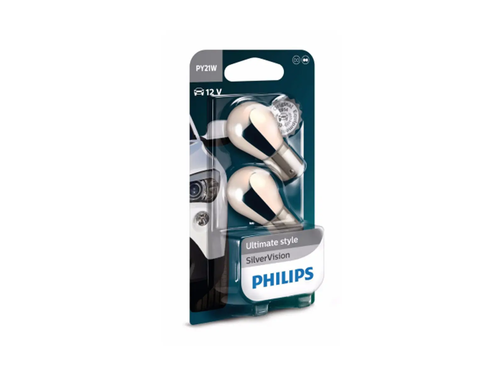 PHILIPS PY21W SilverVision, 12V, 21W, chrom, duo