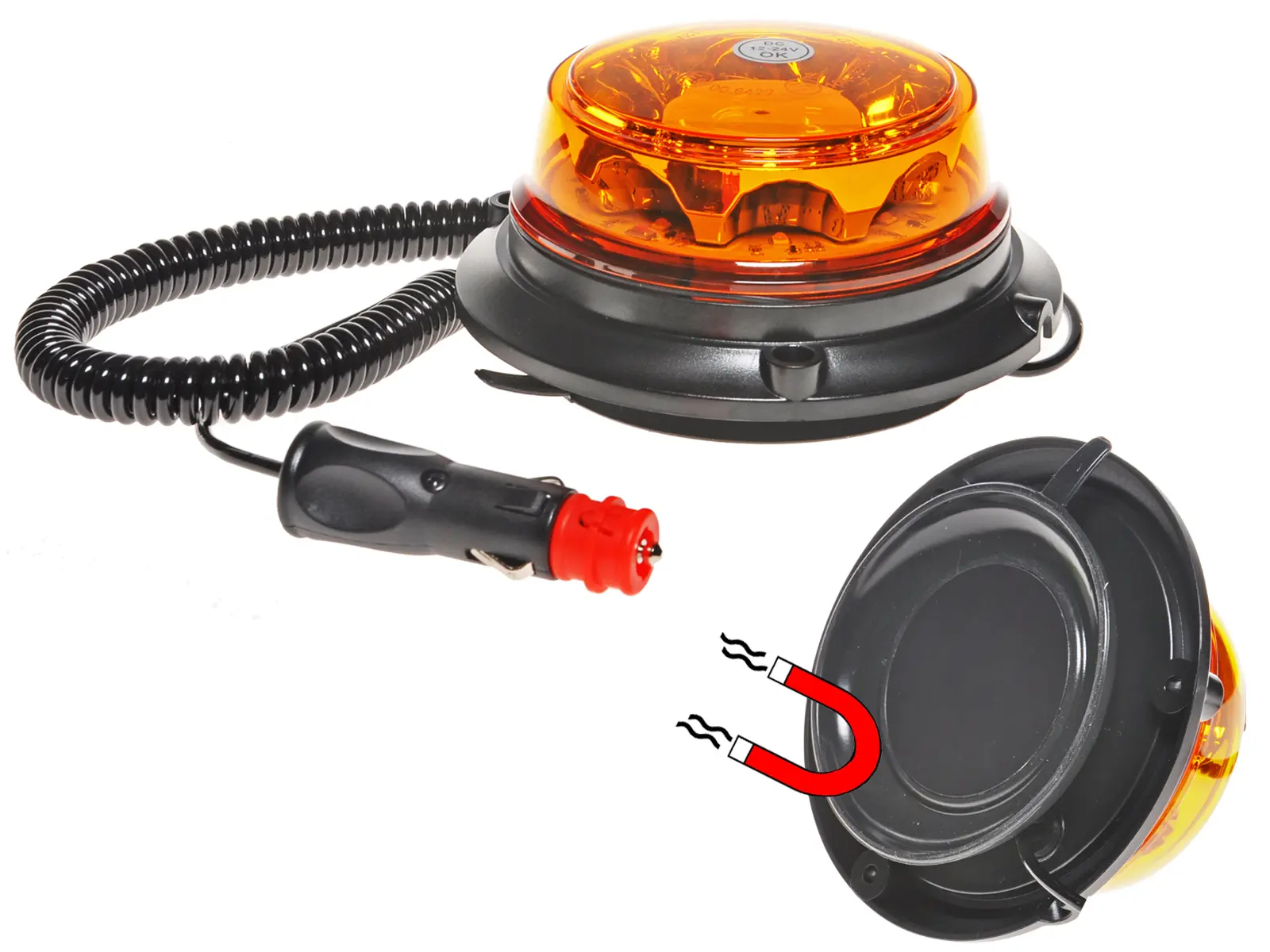 Rundumleuchte 8x LED,12/24V, Magnetfuß,E-Zulassung