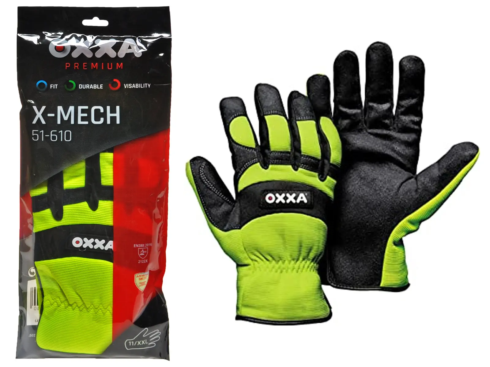 Arbeitshandschuhe OXXA, X-Mech-610, gelb, EN388