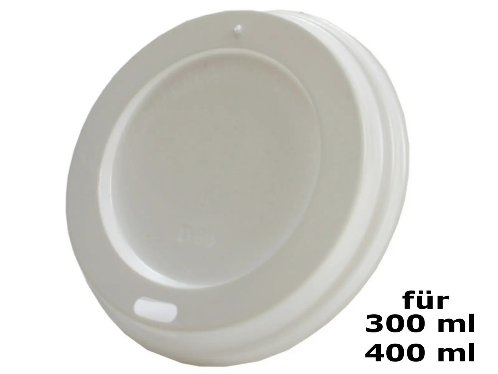 Deckel weiss &Trinkloch für Cup 250-400ml (10x100)