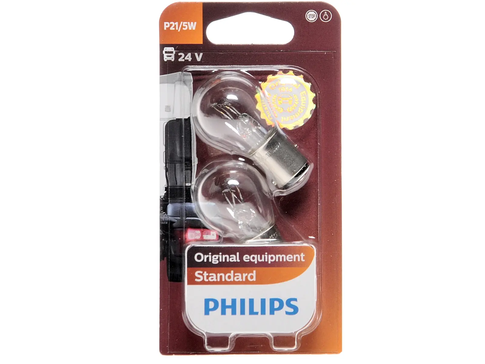 PHILIPS Standard P21/5W, 24V, 21/5W, weiss, duo