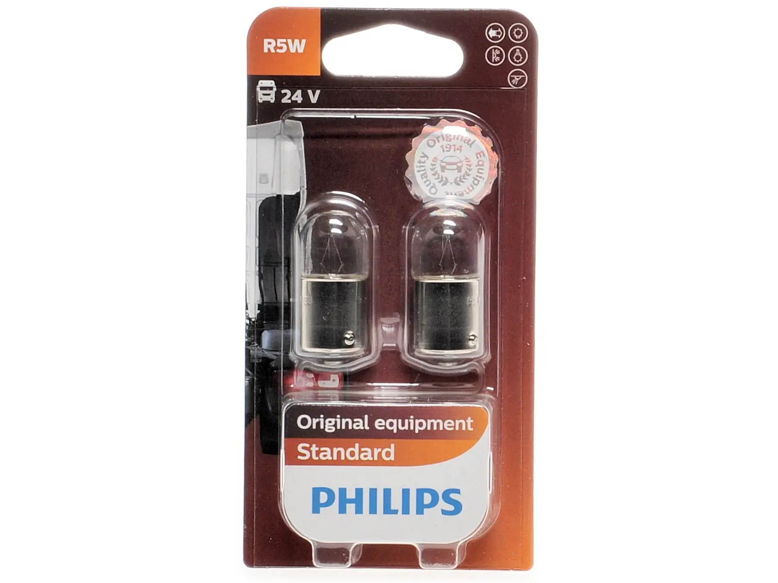 PHILIPS Standard R5W, 24V, 5W, weiss, duo