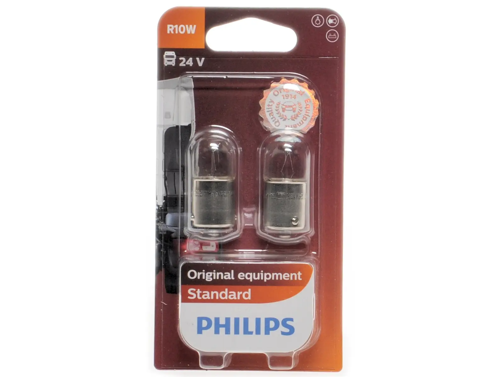 PHILIPS Standard R10W, 24V, 10W, weiss, duo