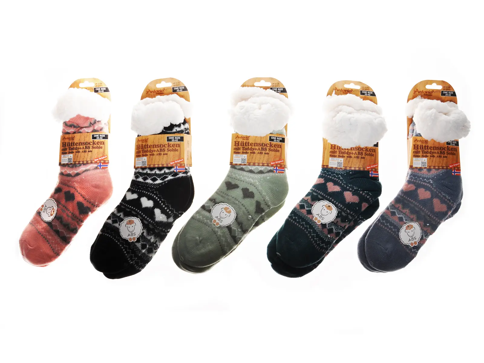 Hüttensocken Damen New Hearts, ONESIZE