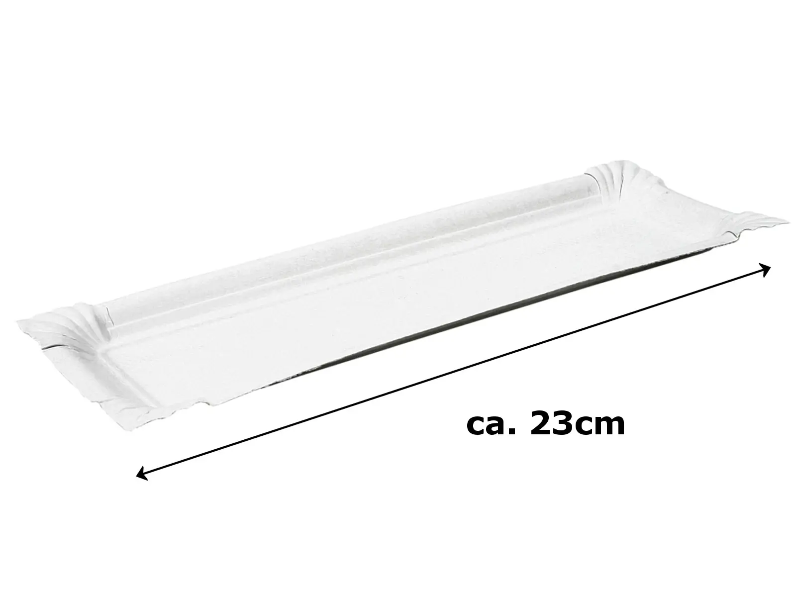 Pappteller eckig, 250erPack , 8x23cm    VP 10x250