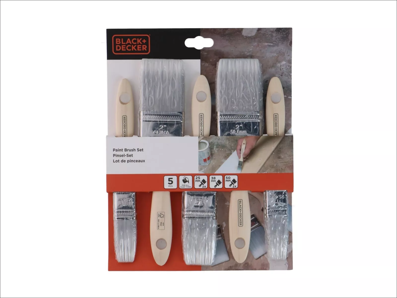 Pinsel Set 5-tlg. 2x 25mm/38mm/2x50mm