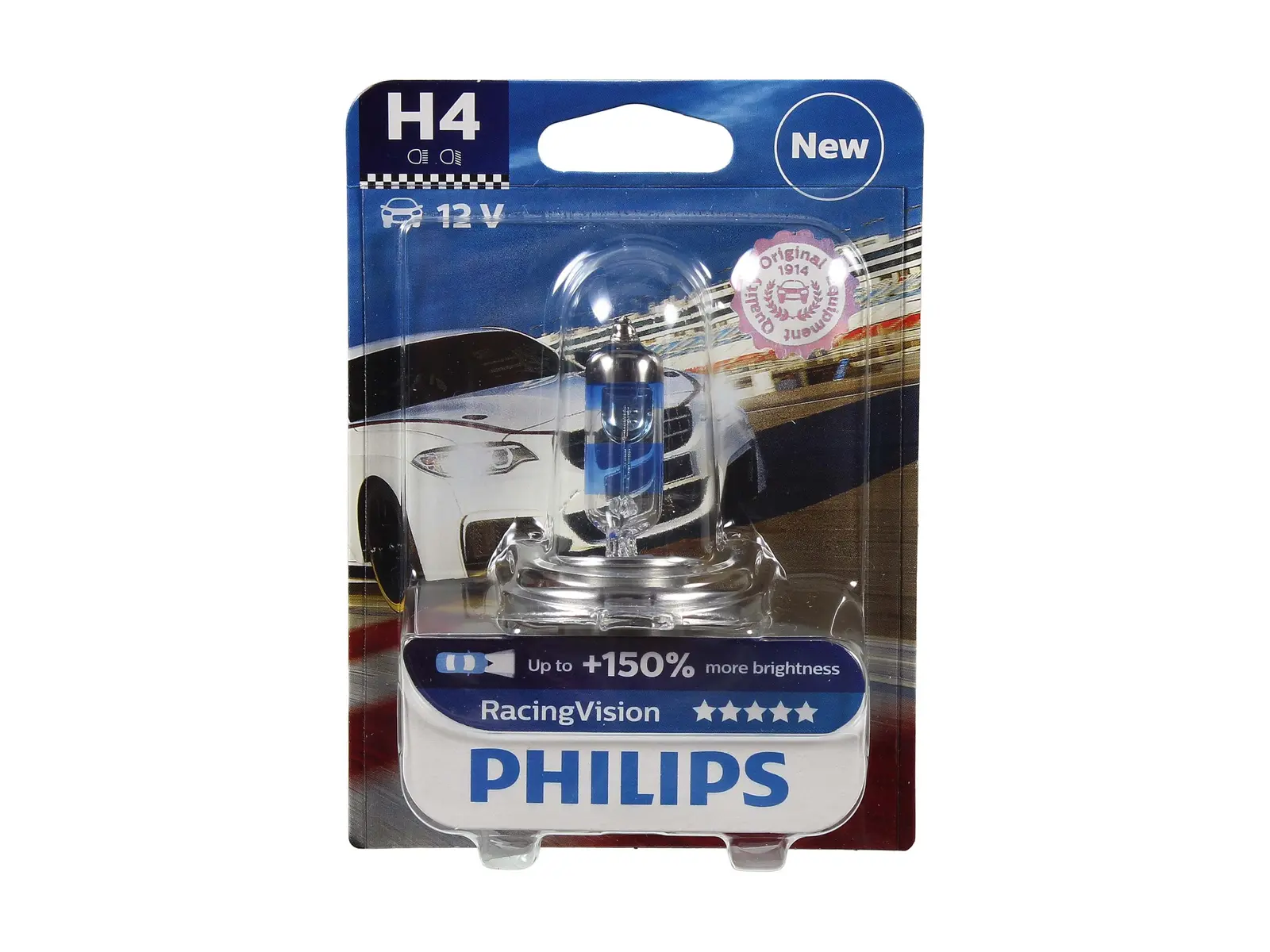 PHILIPS H4 RacingVision, 12V, 55W, weiss