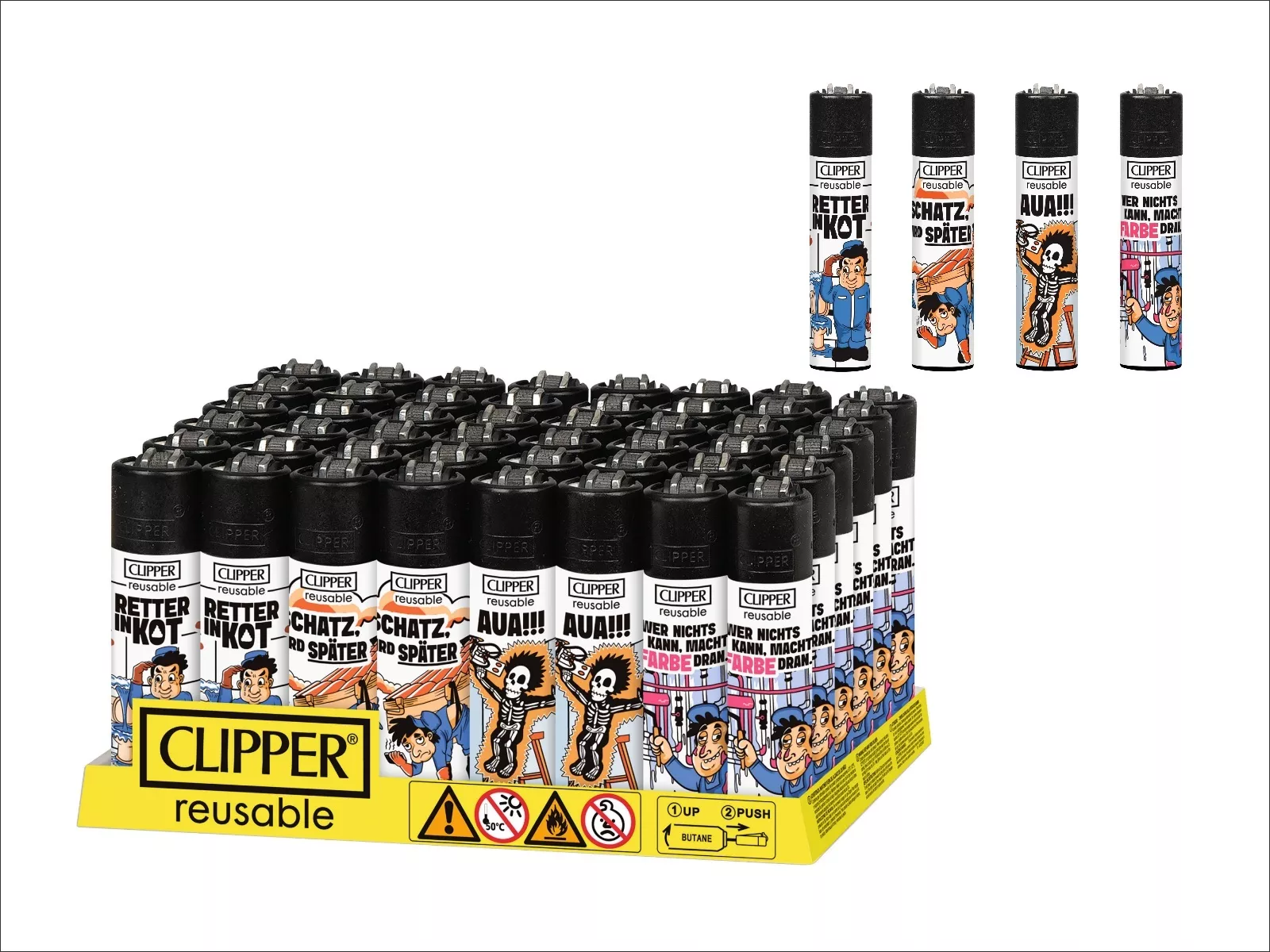 Feuerzeuge CLIPPER Handwerker 3, 48er Disp.