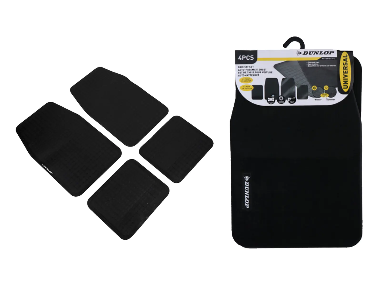 DUNLOP Auto-Fußmatten-Set, Universal, 4-teilig