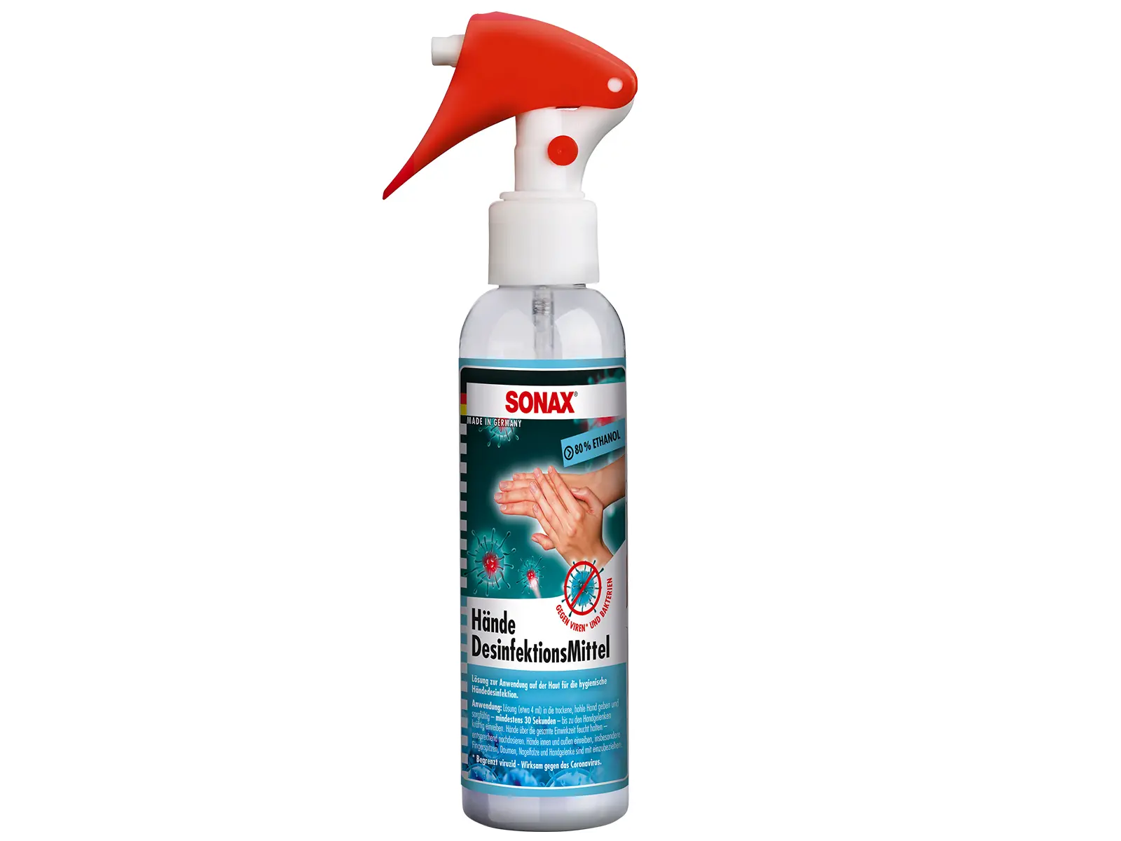 SONAX Händedesinfektion, 140ml PET-Sprüh, VE 45