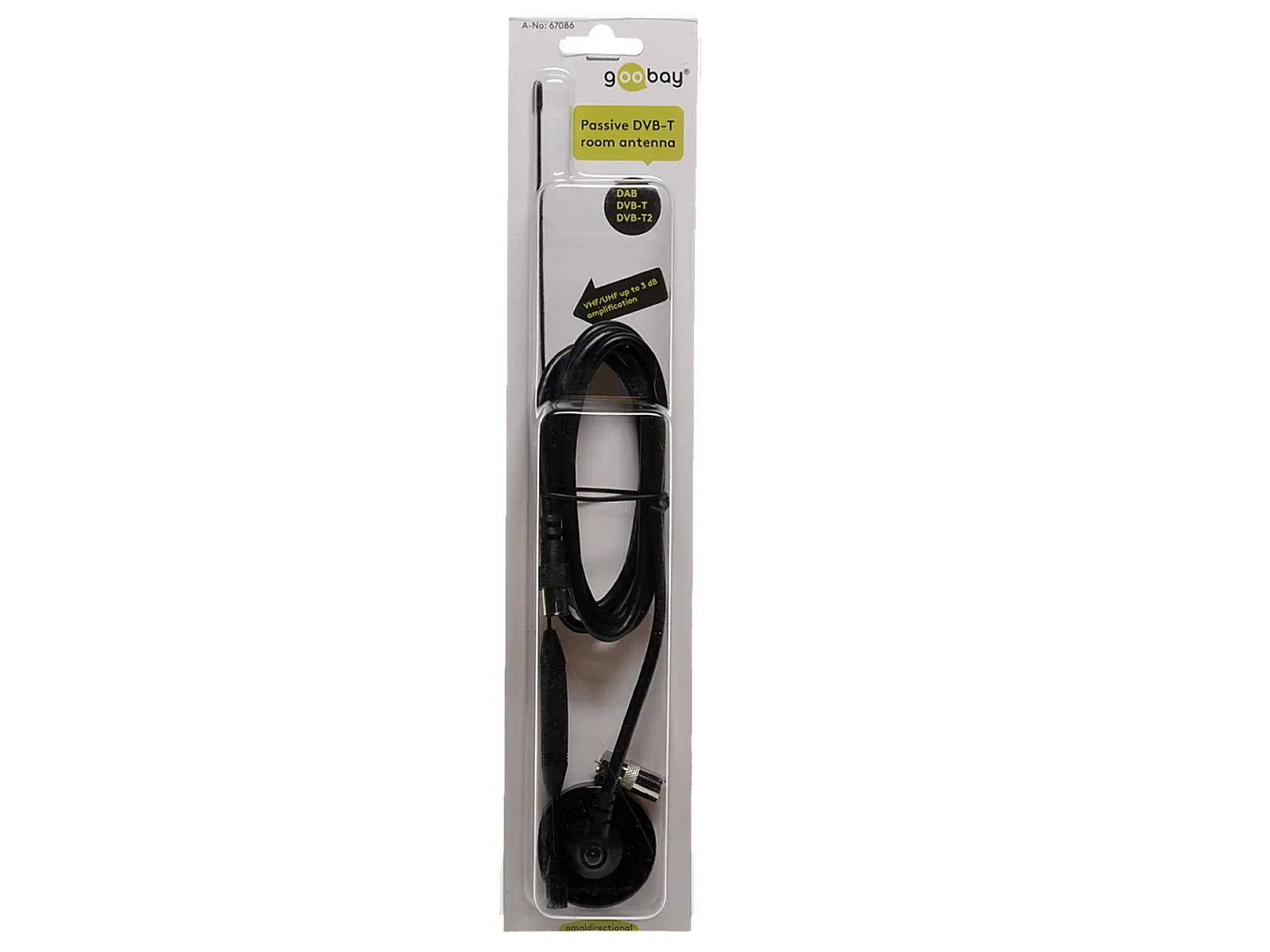 DVB-T Indoor Antenne 35cm  mit Fuss UHF/VHF