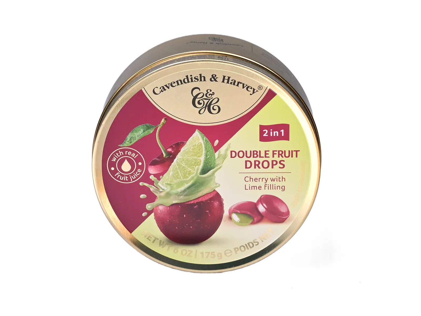 C & H Duo Fruit Cherry Lime Drops 175g VE9