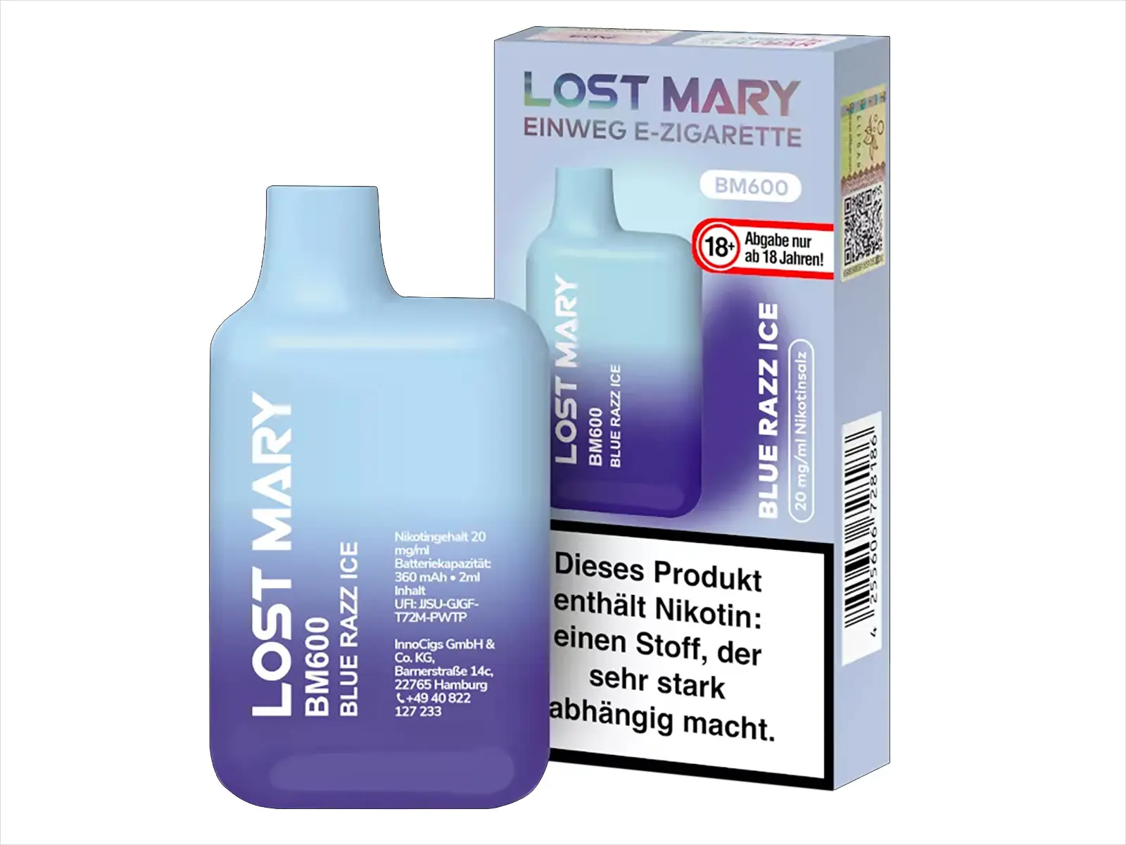 ELFBAR Lost Mary 20mg Nikotin BlueRazzIce, VE10