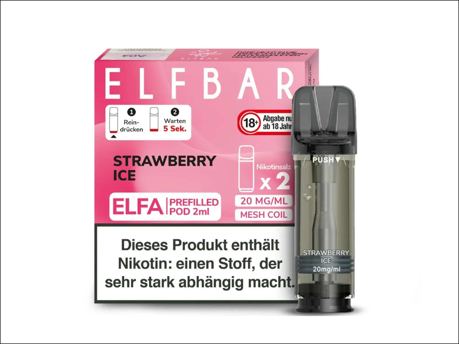 ELFBAR Elfa Pod, 20mg/ml Strawberry Ice VE10