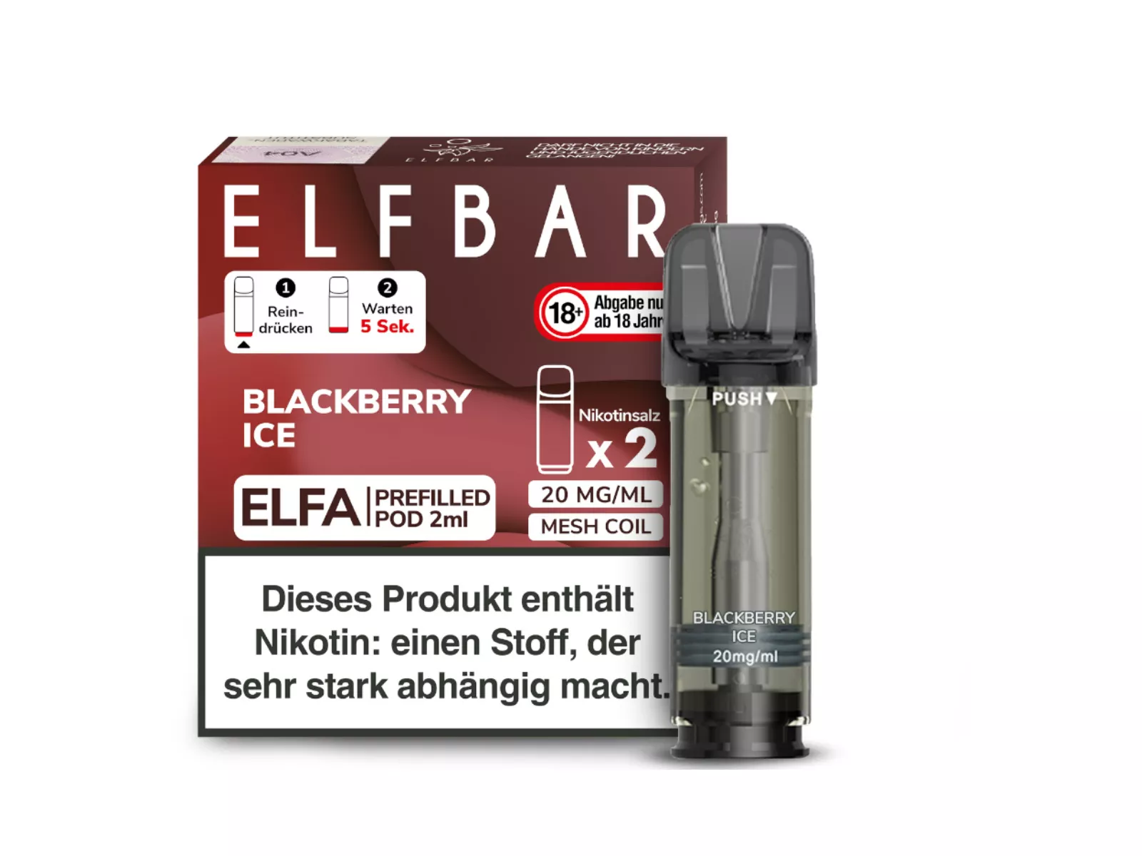 ELFBAR Elfa Pod, 20mg/ml, Blackberry Ice VE10