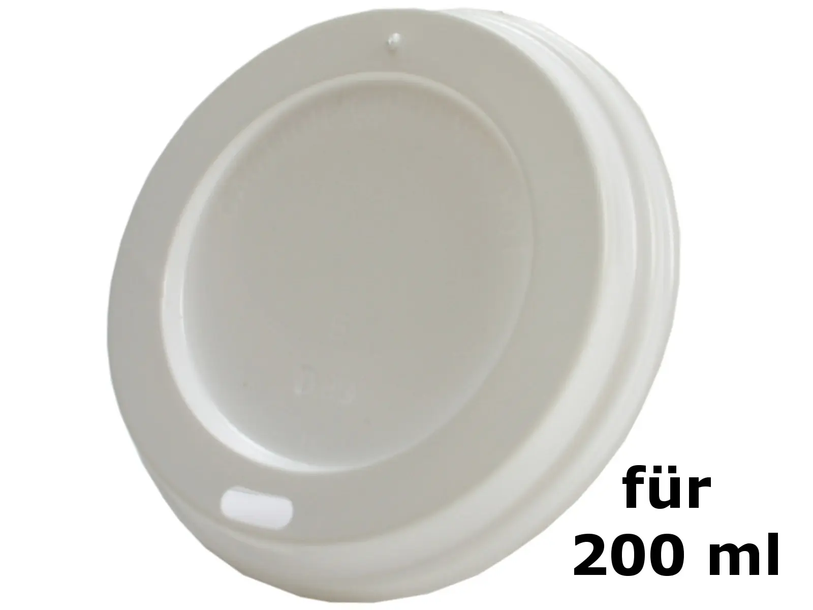 Deckel weiss &Trinkloch für Cup 200ml   (10x100)