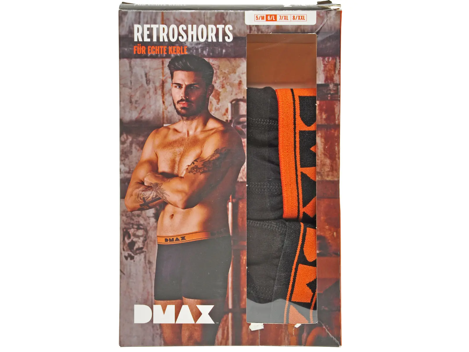 DMAX Boxershorts, Retroshorts, 2er schw./or., L